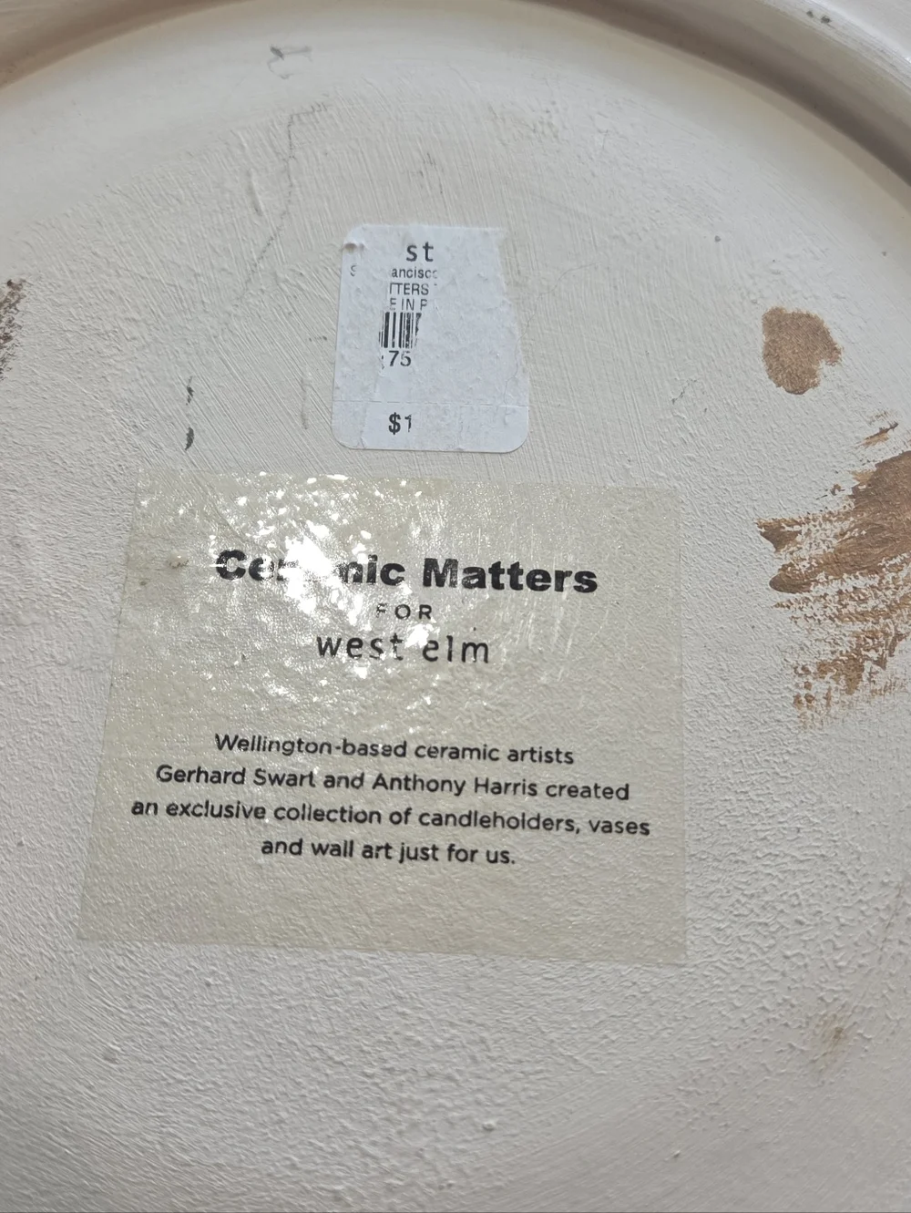 Ceramic Matters for West Elm Floral Trivet Candle Tray Wall Art 10